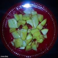 Sauteed chayote squash with almonds and vinegar